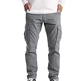 BIBOKAOKE Herren Cargo Hose Lange Regular Fit Cargohose Lässige Arbeitshose Combat Tactical Hosen Freizeithose Frachthose Wanderhose Trekkinghose Men Pants Outdoorhose Streetwear T