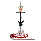 AMY 440 Stillness II Klick Shisha Wasserpfeife (Rot Schwarz matt)