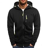 Mymyguoe Outdoorjacke Basic Softshelljacke mit Kapuze Sweatshirt Slim Fit Langarm Schlanke wasserdichte Trainieren Sport Hoodie Pullover Zip Sportjacke Atmungsaktive Jack