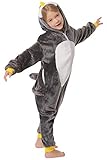 corimori - Pablo der Pinguin Kinder Jungen Mädchen Onesie Jumpsuit Anzug Kostüm Verkleidung (Gr. 90-110 cm), Schw