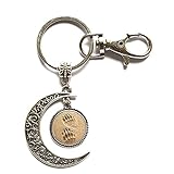 PU314 Schlüsselanhänger mit Bärentatzen, Mond, Pfotenabdruck, Schmuck, Pfoten- und Fußabdruck-Schlüsselanhänger, Geschenk für Tierliebhaber, Geschenk