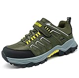 Littleplum Trekking & Wanderhalbschuhe Kinder Wanderschuhe Jungen Mädchen Trekkingschuhe Kinder Turnschuhe Outdoorschuhe Unisex(C Armeegrün,37EU)