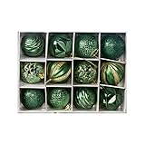 12 Christbaumkugeln 60mm Kugelbox PVC Weihnachtskugeln Weihnachtsdeko Set Kunststoff Weihnachtsbaumkugeln Box Christbaumkugeln Plastik Bruchsicher Weihnachtsbaumschmuck für Häuser Party