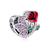 NINGAN Ich liebe dich Charms fit Pandora Charms Armbänder, 925 Sterling Silber Perle Herz Charm für Armbänder & Halsketten, perfekte Valentinstag Geschenk für Frauen Frau M