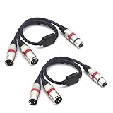 SiYear Symmetrisches XLR-Splitterkabel – XLR-Buchse auf Dual-XLR-Stecker, 3-poliges Patch-Y-Kabel, Mikrofon-Splitterkabel, Audio-Adapter (50 cm, 2er-Pack)