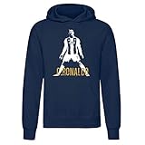 Art T-Shirt mit Kapuze Cristiano 7, Unisex, c-ronaldo-hd-man-nav-xl, Blau, c-ronaldo-hd-man-nav-xl XL