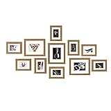Muzilife Bilderrahmen Set Collagen 11er mit Passepartout Natur Fotorahmen Modern Home Family Bilderwand 8pcs 16.5x22cm + 3pcs 24x29cm (Natur)