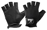 XDrum DGL-0F Schlagzeug Handschuhe Größe XL - Drummer Handschuhe für Herren - Mit abgeschnittenen Fingern - aus weichem Leder - Mesh Außenseite - Schw