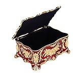 MOUMOUTEN Vintage Schmuck Organizer Box, Metall Schmuckstück Prägung Schmuckhalter Halskette Case Organizer zum Aufbewahren von Ohrringen, Halsketten, Ring