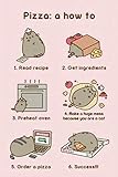 TOCMANE Pusheen Pizza Rezept Metall Poster Kunst Urlaub Dekoration Outdoor & Indoor Schild Wanddekoration Kunst Blechschild 20,3 x 30,5