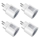 WLAN Smart Steckdose 4er Pack Smart Home Fernbedienbar mit Sprachsteuerung Timer Verbrauchsmessung Funktionieren mit Google Home Alex