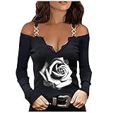 XTBFOOJ Langarm Blusen Tunika Bluse Lang Abendmode Oberteile Festlich Lange Hemdbluse Schwarz Tops Locker Blusentop Lange Tunika Langarm Rockabilly Blusen Oberteile Sexy Hemdbluse Long