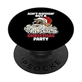 Nichts als eine Weihnachtsfeier Schwarzafrikanischer Weihnachtsmann PopSockets mit austauschbarem PopGrip