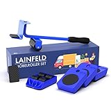 LAINFELD Möbelheber mit Möbelroller | Inkl. 2 ANTI-RUTSCH-PADS | 360° rotierbare Möbelrollen | Transportroller Set | Möbelgleiter Möbel R