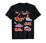 Feuerwehr TShirt Kinder mit Löschzug Löschboot Feuerw