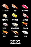 Salmon Ebi 2022: Calendar Sushi List Anime Kawaii Monthly Weekly Daily Planner Japanese Cuisine Dated Week Day Month Calendar 2022 With US Holidays | ... Family Work & Sports 6x9 Japan Lover G