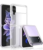 LeYi für Samsung Galaxy Z Flip 3 5G Hülle, Durchsichtig Armor Stoßfest Handyhülle Militär Standard Schutzhülle Harter PC Case Bumper Anti-Gelb Cover für Samsung Galaxy Z Flip3 - Transparente M