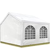 TOOLPORT Hochwertiges Partyzelt 3x3 m Pavillon Zelt ca. 240g/m² PE Plane Gartenzelt Festzelt Wasserdicht weiß