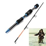 ABNIUK Die Neue Winter EIS Angelrute 65cm 75g Angeln Kohlenstoff Kurze Spinnrute Reise ang