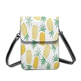 ADONINELP Leder Handytasche Umhängetasche Ananas Muster Fliesen Kleine Umhängetasche Handy Geldbörse Geldbörse Handtaschen Umhängetasche Handytasche Tasche für Frauen Mädchen Erw