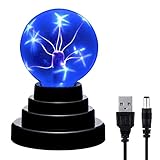 Mogokoyo Plasmakugel Blau Licht Magische Blitzkugel Plasma Ball Elektrostatische Plasmalampe Polarlicht Lampe Lernspielzeug für Party Weihnachten Geschenk - USB oder batteriebetrieben (# 1)