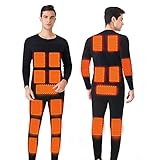 FR&RF 20 Bereiche Winter beheizte Weste Männer Jacke beheizte Anzug Telefon App Steuerung Temperatur USB Thermische Unterwäsche Kleidung Warme Moto,Schwarz,M