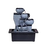 xuejuanshop brunnen Harz Rockery Indoor Brunnen Wasserfall Feng Shui Desktop Waterscape Büro Tisch Ornamente Handwerk Wohnkultur Wohnaccessoires & Deko (Color : A)