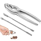 Edelstahl Nusscracker Set Hummercracker Krabbencracker Krabbenklaue, 1 Stück Hummer Krabbencracker, 2 Stücke Gabeln und 1 Stück Schwarze Tasche Meeresfrüchte Werkzeug