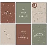 12 Weihnachtskarten im Set - schöne Sprüche und tolle Motive A6 Karten zum verschenken Grußkarte zu Weihnachten, Weihnachtspostkarte M