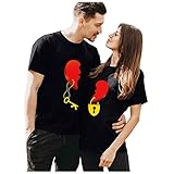 Masrin Schlüssel und Sperren - Partner Tshirt Damen Herren Paar Shirt für Verliebte Paar Tshirt Partnergeschenke bestes Geburtstagsgeschenk Paar Geschenke Valentinstagsgeschenk Geschenke für F
