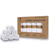 MIJOTO 100% Bambus Mikrofaser Reinigungstücher (6er Set) – besonders weiches Gesichtsreinigungstuch – waschbar, hypoallergen & antibakteriell – für die schonende Gesichtsreinigung – weiß – 25x25