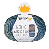 Regia 9801640-08509 Handstrickgarne, 58% Wolle, 28% Polyamid, 14% Yak, Meadow gradient color,