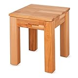 Staboos Buche Sitzhocker Holz - Massiv Holzhocker bis 200 kg - Kernbuche Holz Hocker Emma - als Nachttisch nutzbar - 36 x 36 x 45