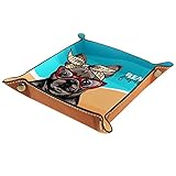 Catchall Tray Desk Organizer Valet Tray für Herren Damen Schlüsselablage für Tischmünze Aufräumen für das Büro zu Hause Französische Bulldogge Hundewesen Sonnenb