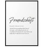 Papierschmiede® Herz-Definition: Freundschaft | A5 (15x21 cm) | Poster für Wohnzimmer, Schlafzimmer | Wandbild Wanddeko Geschenk Geburtstag Jubiläum - ohne R