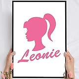 Elbeffekt Holzbild Mädchenkopf - personalisierbar zum Hinstellen/Aufhängen optional beleuchtet, Weiblicher Kopf mit Spruch auf Holz - Wand-Bild Aufsteller Dekoration - persönliches Geschenk