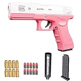 M1911 Shell Ejection Soft Bullet Toy Gun, Shell Ejection Soft Bullet Toy Gun, Rubber Bullet Pistol 1:1 Real Dimensions, Colorful Toy Gun, with Magazine and Bullets Silencer (pink)