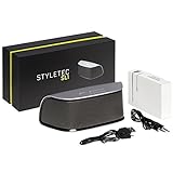 STYLETEC SL1 Bluetooth Lautsprecher Speaker tragbar Dual Bass & Mikrophon, AUX-Eingang, Indoor, Outdoor für IPhone, Galaxy mit Ladekabel & AUX-Kab