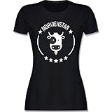 Landwirt Geschenk Bauer - Muhviehstar - L - Schwarz - Kuh Shirt - L191 - Tailliertes Tshirt für Damen und Frauen T-S