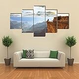 5 Stücke Poster HD Drucke Modulare Bilder für Wohnzimmer Dekoration Gerahmt Leinwand Wandkunst 5 Stück Wunderschöner Grand Canyon für Wohnzimmer Poster Wohnkultur B