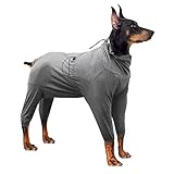 Dotoner Thunder Shirts für Hunde, für chirurgische Hunde, langärmelig, schützt den Hund vor Lecken, Wundschutz, E-Kragen, Alternative nach Operationen（Grau,2XL