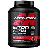 Whey Protein Pulver, MuscleTech Nitro-Tech Whey Protein Isolate & Peptides, Eiweißpulver für den Muskelaufbau, Proteinpulver für Männer und Frauen, Schokolade,1.81kg (40 Portionen)
