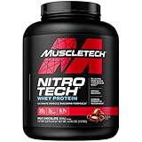 Whey Protein Pulver, MuscleTech Nitro-Tech Whey Protein Isolate & Peptides, Eiweißpulver für den Muskelaufbau, Proteinpulver für Männer und Frauen, Schokolade,1.81kg (40 Portionen)