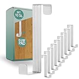 Türhaken zum Einhängen - 10er Set, Edelstahl – Made in Germany Kleiderhaken Tür mit lösbaren Klebepads doppelseitig – Stabile Haken Tür, 2-seitig verwendbar - Türgarderobe zum Einhäng