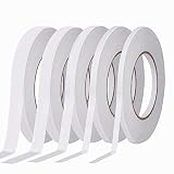 Doppelseitiges Klebeband Selbstklebeband Doppelklebeband, 5 Rollen x 50M Handreißbar Klebestreifen doppelseitig mit Extra stark für Büro DIY Handwerk