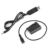 Kamera-Dummy-Akku, USB-zu-ACK-E10-Netzteiladapter für vollständig dekodierte Gleichstromkoppler für Canon EOS Rebel T3 T5 T6 T7 T100 1100D 1200D 1300D 2000D 4000D KissX50 KissX70