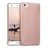 kwmobile Case kompatibel mit Huawei P8 Lite (2015) - Hülle Silikon metallisch schimmernd - Handyhülle Metallic Roseg