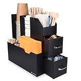 Navaris Kaffee Organizer Set Aufbewahrungsbox Kaffeezubehör - Aufbewahrung von Zubehör - Spender für u. a. Zucker Sirup Milch Servietten Kap