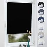 Grandekor Verdunklungsrollo ohne Bohren Schwarz 90x210cm, Klemmfix Thermo rollos für Fenster ohne Bohren, Jalousien Klemmrollo Verdunkelungsrollo Sichtschutz Hitzeschutz Sonnenschutz F