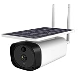 WLALLSS Security Camera Outdoor WiFi, 1080P HD 4X Zoom 2-Way Audio IP Camera, Waterproof Motion Detection Solar Powered Wireless C